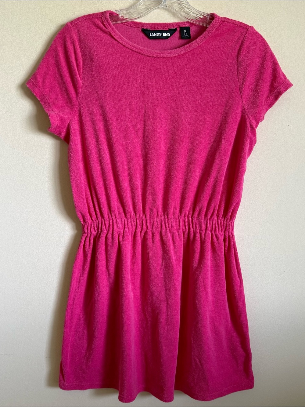 Lands End Girls Cover Up Towel Terry Cloth Material Short Sleeve Dress